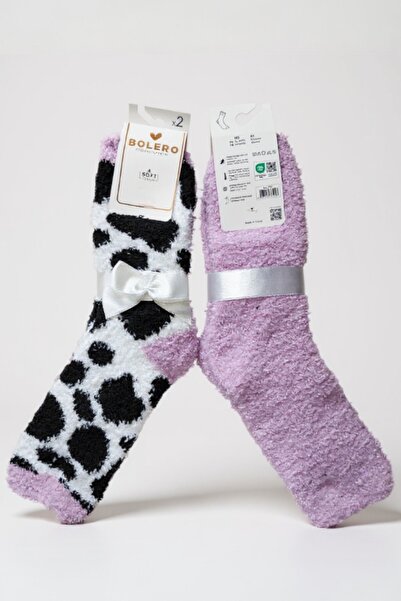 Bolero Socks Women's Plush Fluffy Socks 2-Pack Plush Home Socks, Sleep Socks