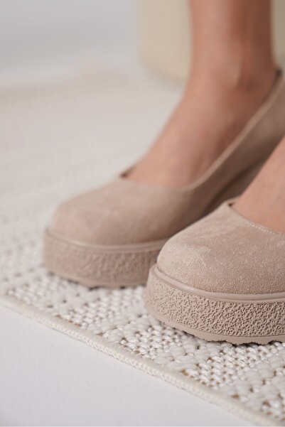 TRENDELLA Talya Women's Beige Suede Casual Shoes