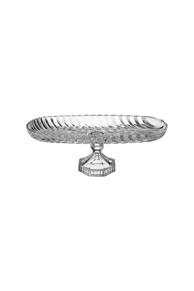 Elegant Oval crystal serving plate on a base - 32 x 13 cm with a luxurious design that adds a touch of elegance to your table 💎