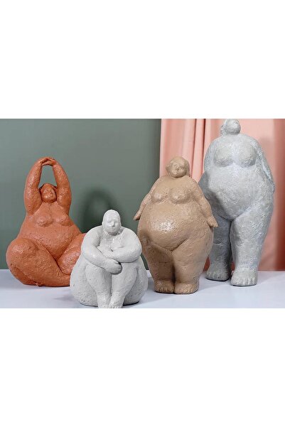 Vivense İSKANDİNAV MERY OBJE DÖRTLÜ SET, KİREMİT, GRİ,