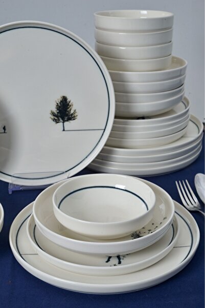 Farika Porselen Düğüm 24 Piece 6 Person Digital Print Porcelain Dinner Set