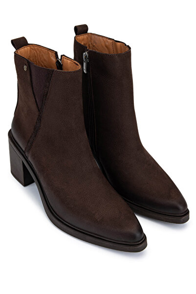 Tamer Tanca Kadın Hakiki Deri Kahverengi Topuklu Bot