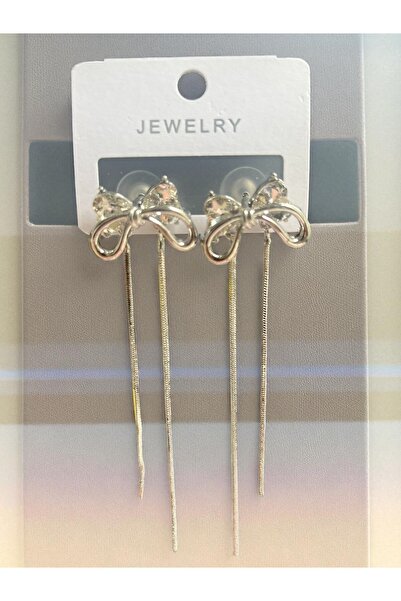 NAİFTAKIAKSESUAR Kadın Uzun Sallantı Fiyonk Model Çelik Küpe
