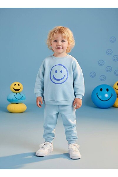 Palal Erkek Çocuk Organik Pamuklu 3 İplik Fırçalı Kumaş Sweatshirt ve Eşofman Altı Takım Kids