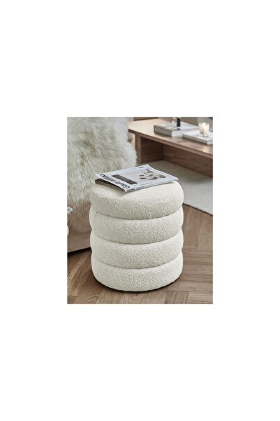 Vivense RELAX TEDDY PUF, BEYAZ