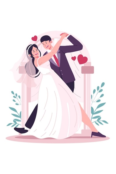 OEM Autocolant mire și mire dansând, nuntă, dragoste, bordură albă, vinil PVC...