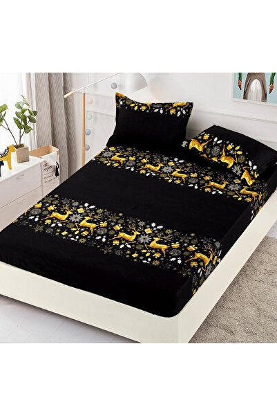 CHIRASO CHIRASO Bed Cover Set, Christmas Theme, FINE, ELASTIC 180x200cm and 2 Pillowcases, Reindeer