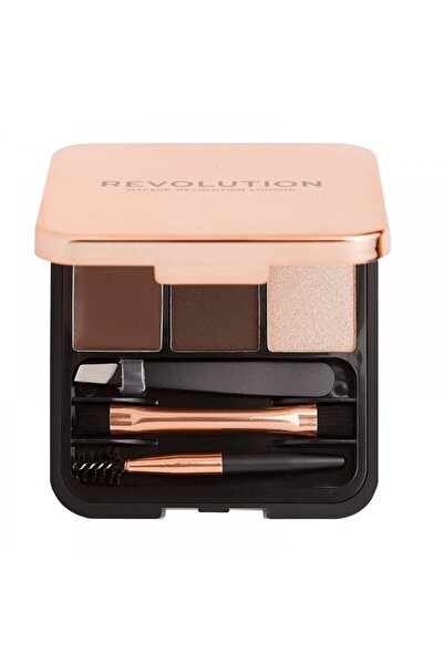 MAKEUP REVOLUTION Set, Makeup Revolution, Brow Sculpt, Eyebrow Palette, Dark Brown, 2.2 g