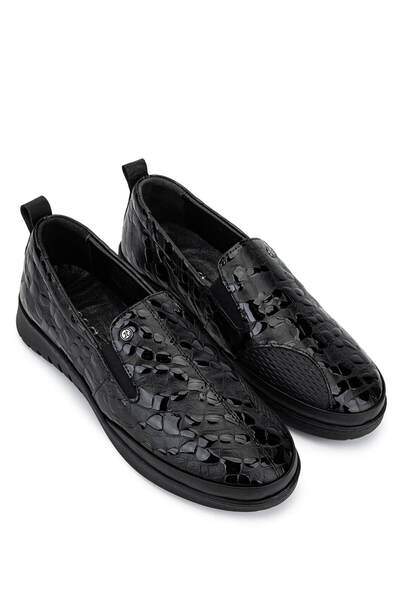 Tamer Tanca Kadın Hakiki Deri Siyah Casual Ayakkabı