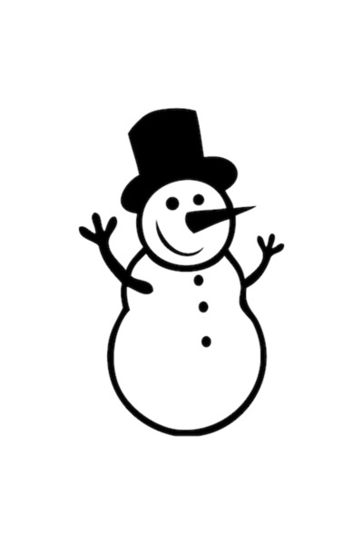 OEM Snowman Sticker, Black, 20 cm x 15 cm, Waterproof