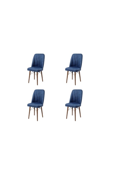 Vivense TUBİHOME KARE GOLD SANDALYE, LACİVERT, 4 ADET
