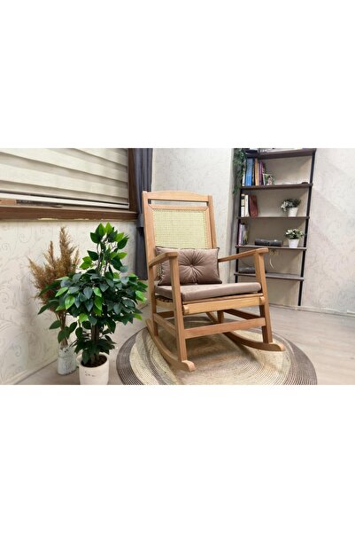 Vivense ASEDİA VERANDA HASIRLI MİNDERLİ SALLANAN SANDALYE, KAHVERENGİ, NATURE...