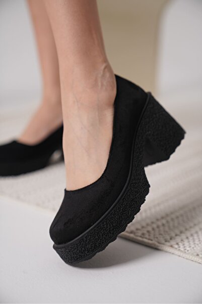 TRENDELLA Talya black suede women's daily shoes