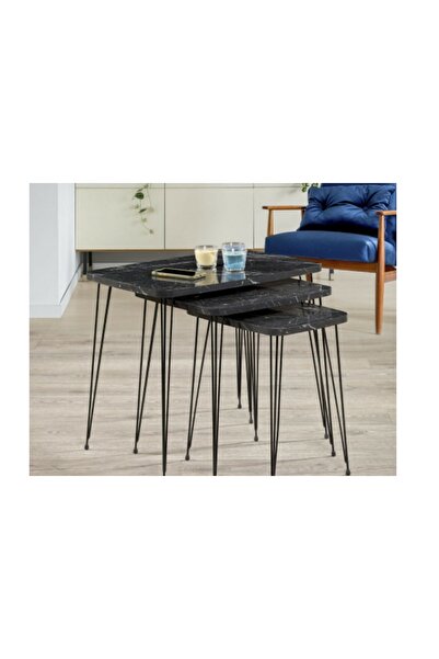 Vivense TUBİHOME DİKDÖRTGEN ZİGON SEHPA, SİYAH