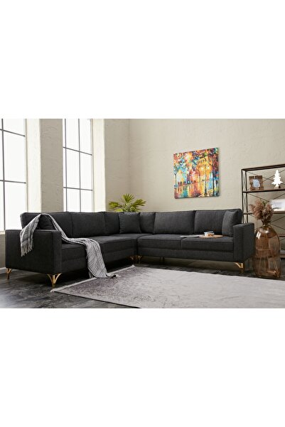 Vivense BERLİN SERİSİ KÖŞE KOLTUK, ANTRASİT GOLD