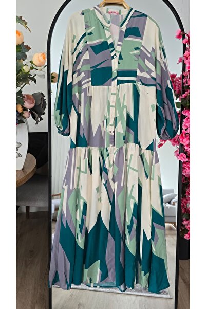 PREMİER VİE Tested Patterned Viscose Dress