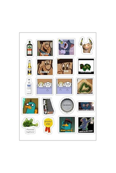 autostickere Set nr. 18 - 20 de autocolante amuzante (4–5 cm), impermeabile, ...