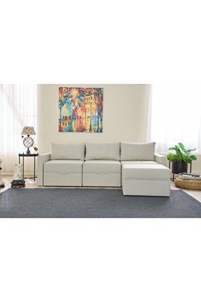 Vivense SAROS YATAKLI SANDIKLI SAĞ VE SOL KÖŞE KREM