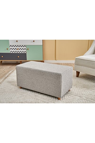 Vivense GENMA PUF, BEJ, AHŞAP AYAK