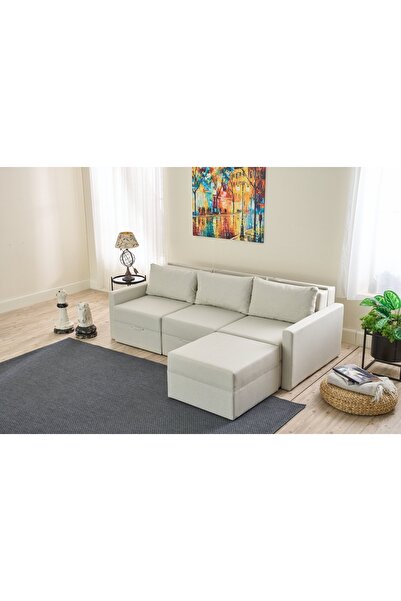 Vivense SAROS YATAKLI SANDIKLI SAĞ VE SOL KÖŞE KREM