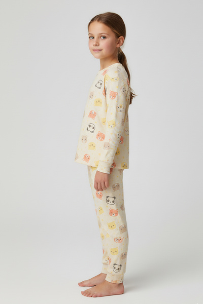 hepbaby Ayıcık Desenli Uzun Kollu Çocuk Pijama Takımı %100 Pamuk – 3-6 Yaş