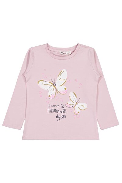 Civil Girls Kelebek Baskılı 2-5 Yaş Sweatshirt - Pembe 4-5 Yaş