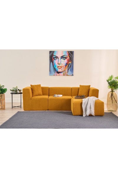 Vivense Raks Moduler Sünger Köşe Koltuk, Sağ Ve Sol, Turuncu