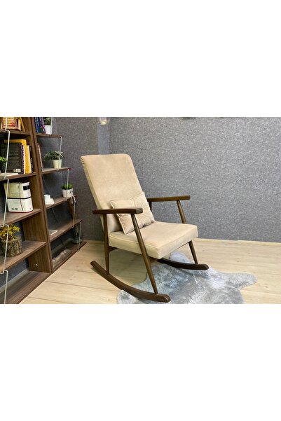 Vivense ASEDİA TREND SALLANAN SANDALYE, BEJ, AHŞAP, CEVİZ AYAK
