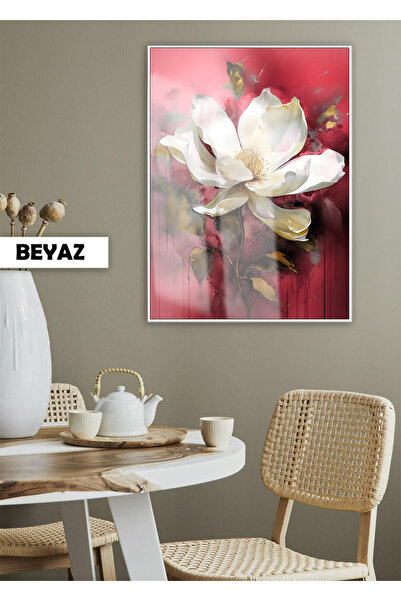 Harika bir ev | PEMBE-GOLD GARDENYA ÇİÇEK MODELİ-02 | ÇERÇEVELİ TEMPERLİ CAM ...