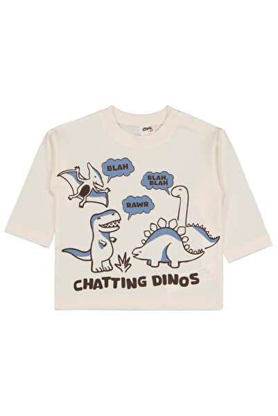 Civil Baby Суитшърт с динозаври 6-18 месеца - Екру 18-24 месеца