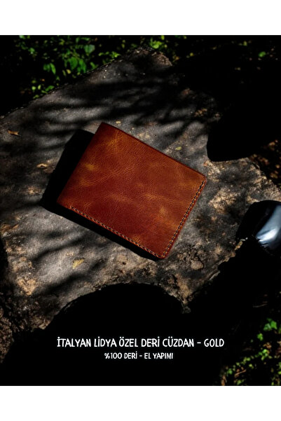 Nicevia محفظة ليديا الإيطالية الخاصة من الجلد باللون الذهبي