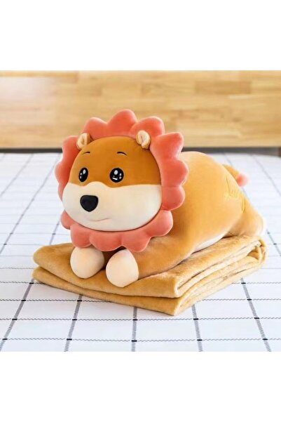 Tescomak Set de pătură și pernă pentru copii, jucărie de pluș cățeluș, crem e...