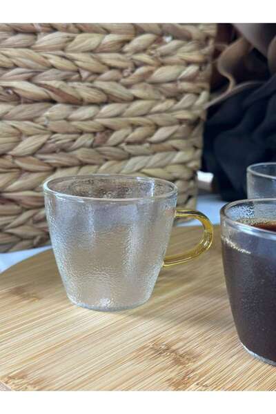 MD MİMOZA DEKOR Tea / Coffee / Espresso Glass Cup Set of 6 110 ml