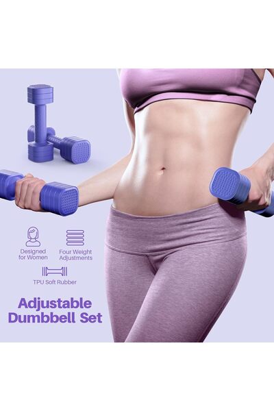 Vulkan VULKAN® 5kg Aerobic Adjustable Dumbbell Set - Purple