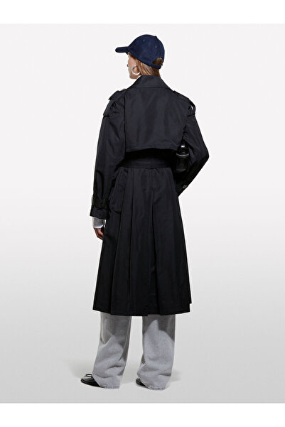 Sisley Women's Belted Lined Cuffed Comfort Fit Midi Trench Coat 325A2Zcrln05X-Sis100