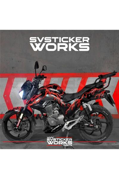 ARONA Mondial Drift L Full Şimşek Sticker Set Kırmızı Renk Dekor Sticker