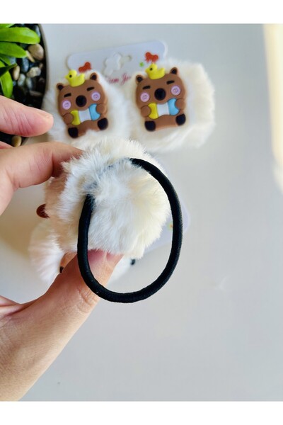 NEHİRDEN 2 Pack Furry Plush Capybara Rubber Buckle 1 Pair