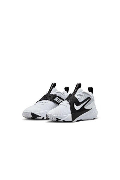 Nike Team Hustle D 12 Ps Kids' White Basketball Shoes - Rubber Laces and Velc...