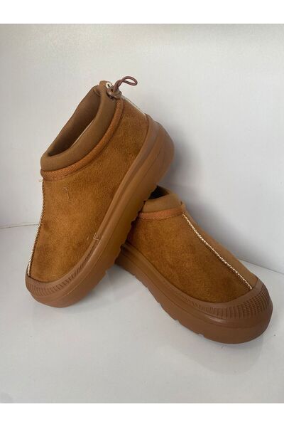 TAŞKINÖZ AYAKKABI boğazı lastikli kaymaz taban içi kürklü bot