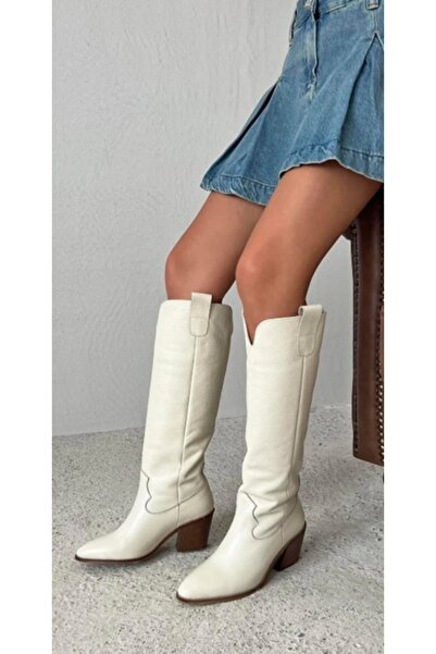 PATRON SHOES Kadın Sivri Burun Hakiki Deri Çizme