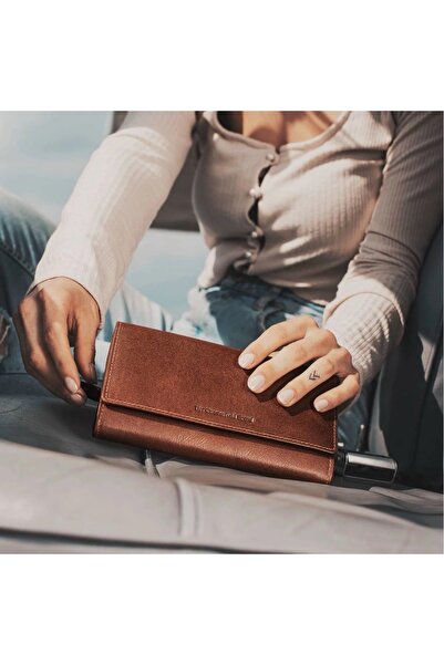 The Chesterfield Brand Women's wallet, The Chesterfield Brand, with RFID protection, made of genuine leather, Hampton, Cognac brown