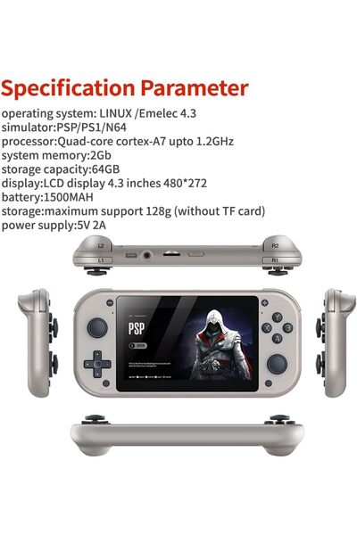 Generic M17 Retro Handheld Game Console 4.3" LCD Screen, Built-in 128GB Card with 20,000+ Classic Games