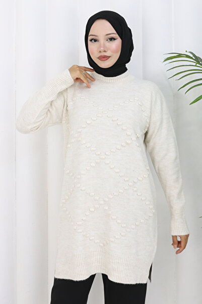 benguen Πλεκτό πουλόβερ S3019 Χρώμα Πέτρας