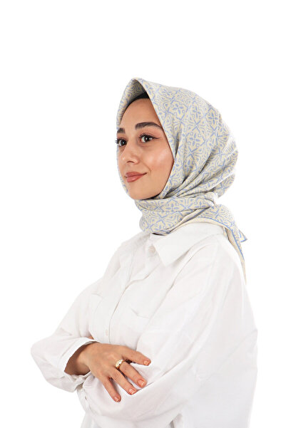 Bursa İpek Eșarfă de mătase twill cu model Blue Dream