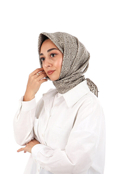 Bursa İpek Eșarfă din mătase twill cu model de vis cu piatră întunecată