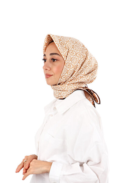 Bursa İpek Eșarfă din mătase twill cu model caramel dream