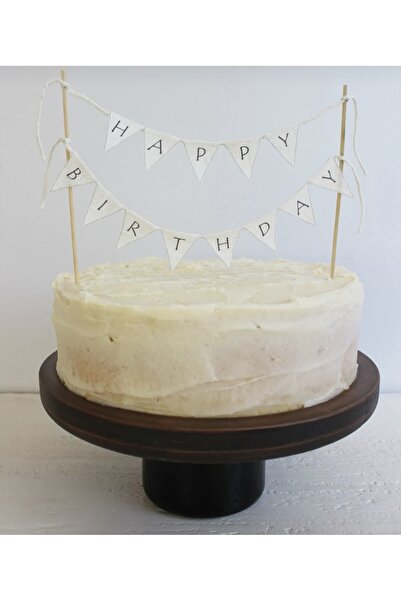 BeigeCo. Happy Birthday Kumaş Pasta Süsü