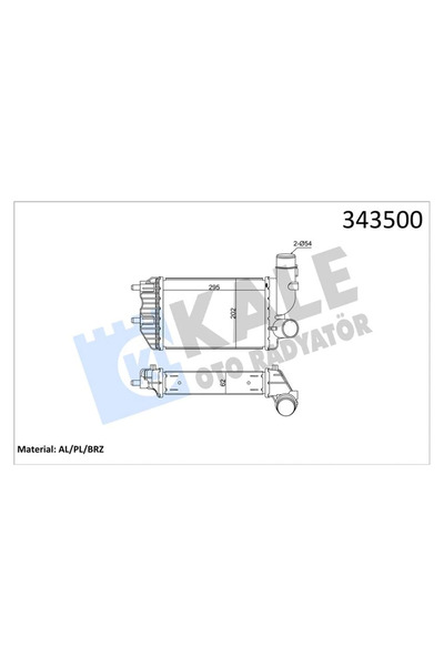 KALE TURBO RADYATÖRÜ INTERCOOLER DUCATO-JUMPER-BOXER AL/PL/BRZ 295X202X62 1307012080 0384 E4 1340934080