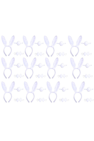 Skygo White Rabbit Costume Set – Crown Bow Tie Tail 12 Pack