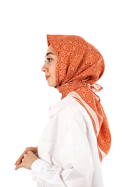 Bursa İpek Μεταξωτό μαντήλι με σχέδιο τούβλο με μοτίβο τυλιχτό